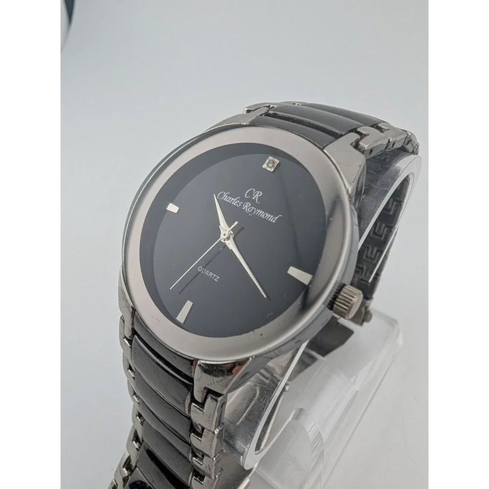 Charles Raymond Men's Watch 38mm Case Black/Silver 7.5
